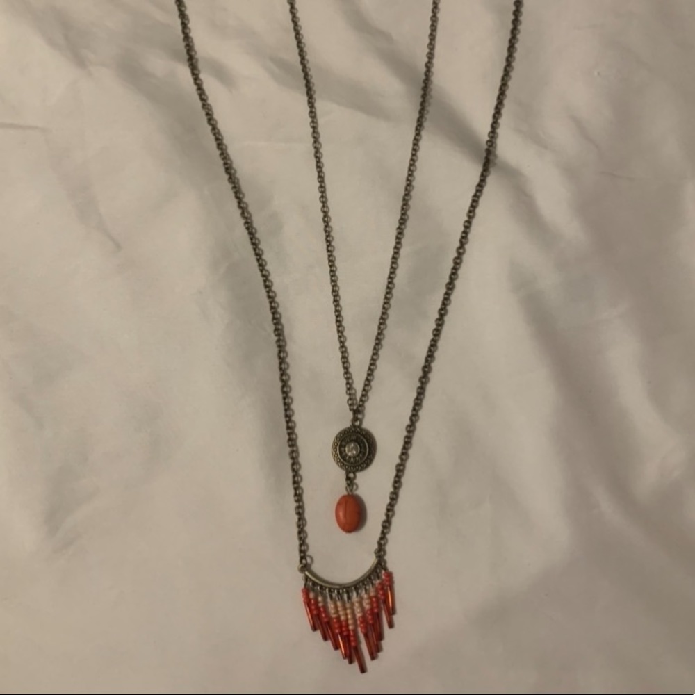 2pc Orange Necklace Set